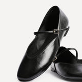 Hush Black Faux Leather Mary Jane Flats