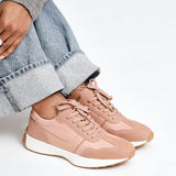 Hustle Dusky Pink Suede Trainers