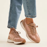 Hustle Dusky Pink Suede Trainers