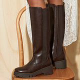 Hyland Brown Long Wedged Boots