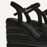 Icon Black Faux Suede Embellished Wedges