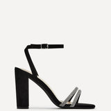 Imera Black Diamante Heeled Sandals