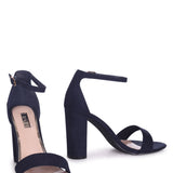 Nelly Navy Faux Suede Barely There Heels