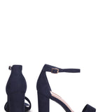 Nelly Navy Faux Suede Barely There Heels