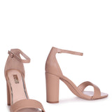 Nelly Mocha Faux Leather Barely There Heels
