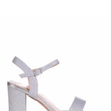 Skyline Silver Glitter Heeled Sandals