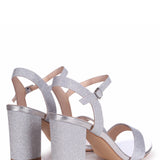 Skyline Silver Glitter Heeled Sandals