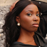 Afterglow Gold Pearl Twist Stud Earrings