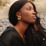 Lustre Gold Square Stud Earrings