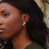 Twisted Gold Knot Stud Earrings