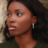 Stardust Gold Crystal Stone Drop Earrings