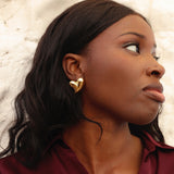 Wish Gold Wave Heart Stud Earrings