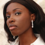 Entwined Silver Crystal Drop Earrings