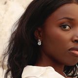 Bloom Silver Crystal Drop Earrings