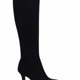 Winnie Black Faux Suede Heeled Sock Boots