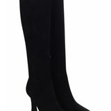 Winnie Black Faux Suede Heeled Sock Boots
