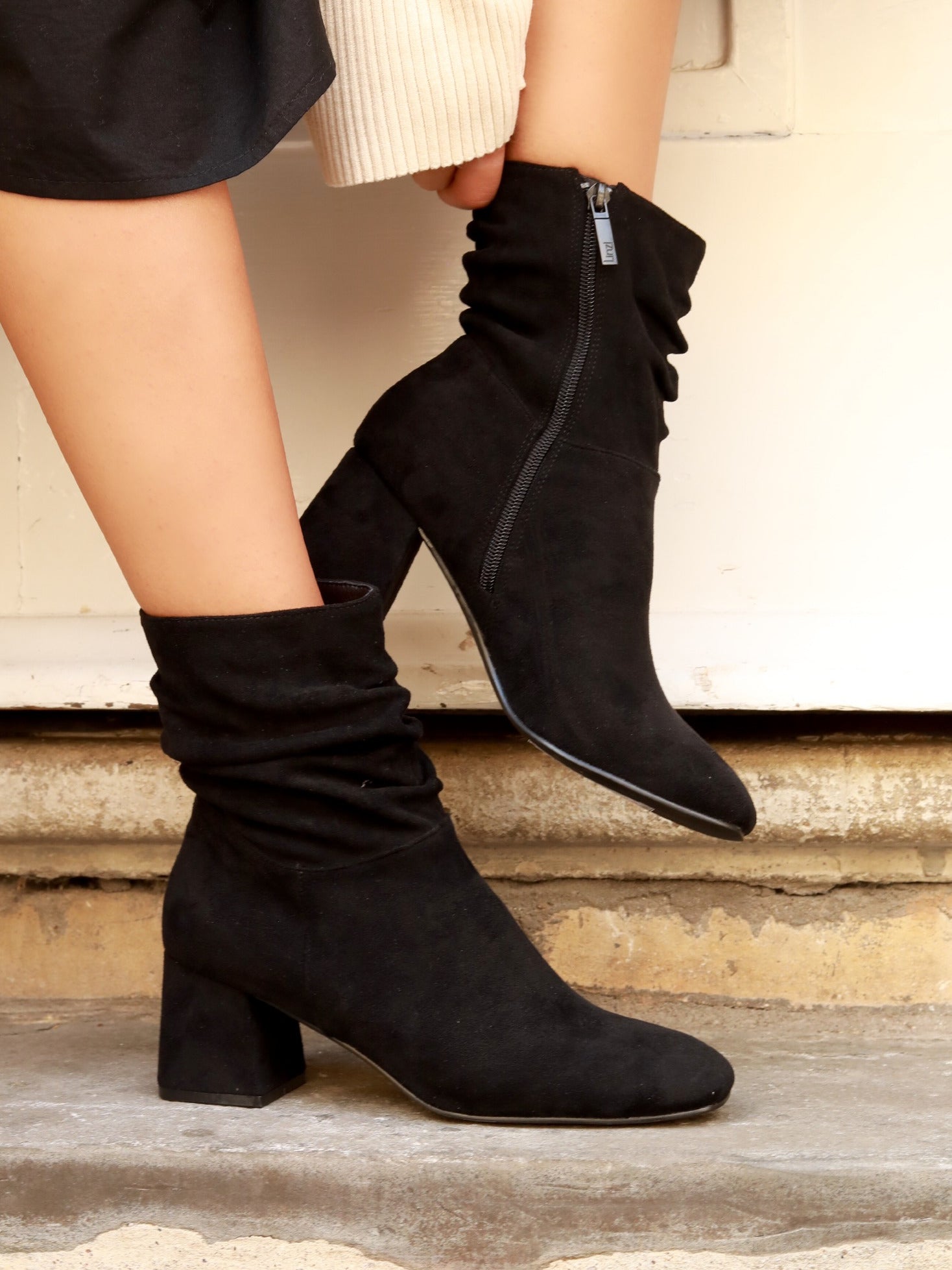 Buy Shoetopia Women Black Solid Suede High-top Boots Online