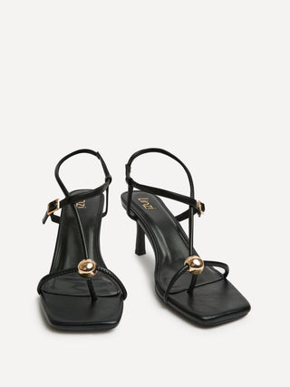 Immersed Black Heeled Sandals