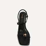 Immersed Black Heeled Sandals
