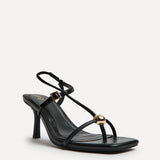 Immersed Black Heeled Sandals