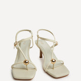 Immersed White Heeled Sandals