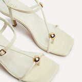 Immersed White Heeled Sandals