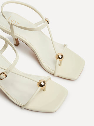 Immersed White Heeled Sandals
