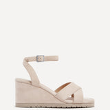 Imogen Beige Faux Suede Wedges