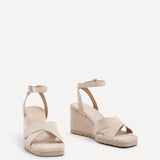 Imogen Beige Faux Suede Wedges