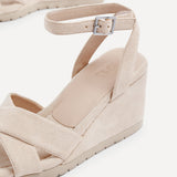 Imogen Beige Faux Suede Wedges