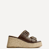 Impact Brown Espadrille Wedge Mules