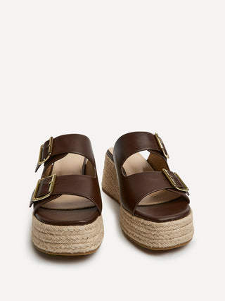 Impact Brown Espadrille Wedge Mules