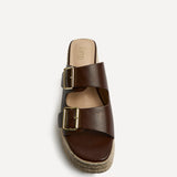 Impact Brown Espadrille Wedge Mules