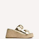 Impact Gold Espadrille Wedge Mules