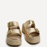 Impact Gold Espadrille Wedge Mules