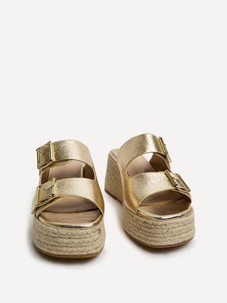 Impact Gold Espadrille Wedge Mules