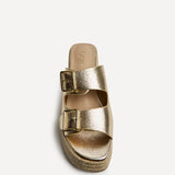 Impact Gold Espadrille Wedge Mules