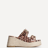 Impact Leopard Print Espadrille Wedge Mules
