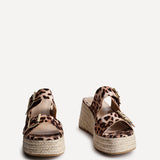 Impact Leopard Print Espadrille Wedge Mules