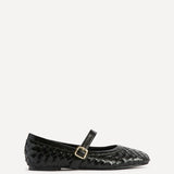 Index Black Handwoven Mary Jane Pumps