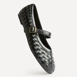 Index Black Handwoven Mary Jane Pumps