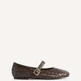 Index Brown Handwoven Mary Jane Pumps