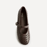 Index Brown Handwoven Mary Jane Pumps