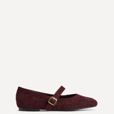 Index Burgundy Faux Suede Handwoven Mary Jane Pumps