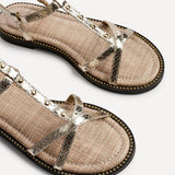Indiana Gold Studded Gladiator Sandals