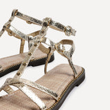 Indiana Gold Studded Gladiator Sandals