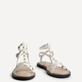Indiana White Studded Gladiator Sandals