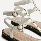 Indiana White Studded Gladiator Sandals