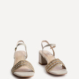 Indie Ivory Raffia Diamante Block Heeled Sandals