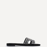 Indira Black Aztec Embellished Sandals